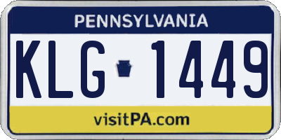 PA license plate KLG1449