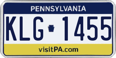 PA license plate KLG1455