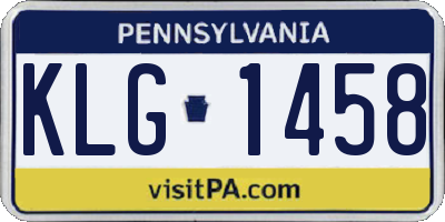 PA license plate KLG1458