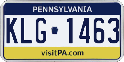 PA license plate KLG1463