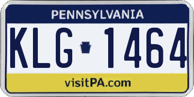 PA license plate KLG1464