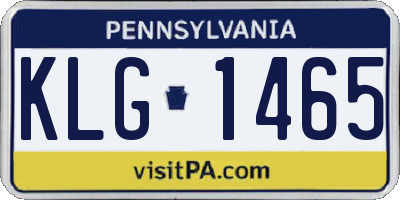 PA license plate KLG1465