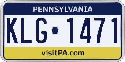 PA license plate KLG1471