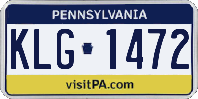 PA license plate KLG1472