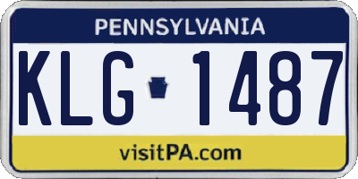 PA license plate KLG1487