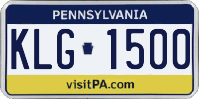 PA license plate KLG1500