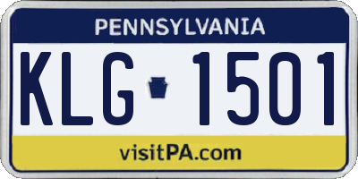 PA license plate KLG1501