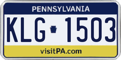PA license plate KLG1503