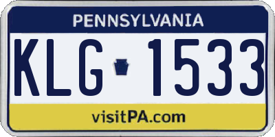 PA license plate KLG1533