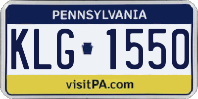 PA license plate KLG1550