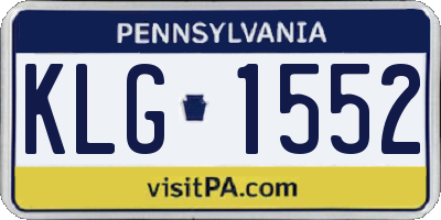 PA license plate KLG1552