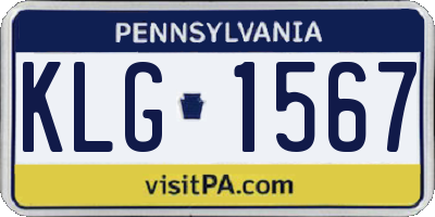 PA license plate KLG1567