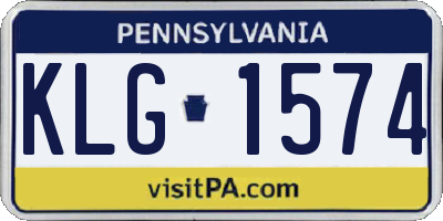 PA license plate KLG1574