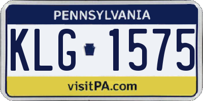 PA license plate KLG1575