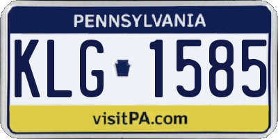 PA license plate KLG1585