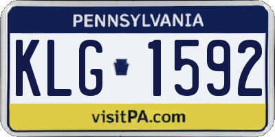 PA license plate KLG1592