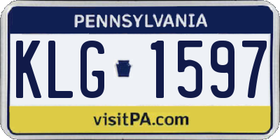 PA license plate KLG1597