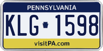 PA license plate KLG1598