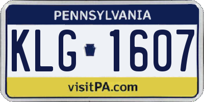 PA license plate KLG1607