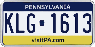 PA license plate KLG1613