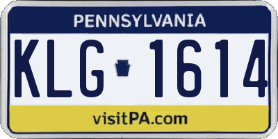 PA license plate KLG1614