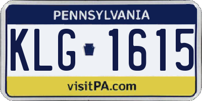 PA license plate KLG1615