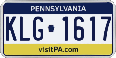 PA license plate KLG1617