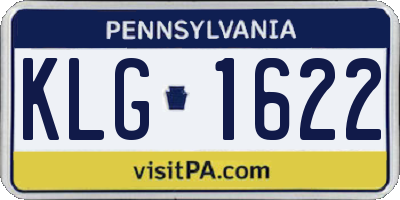 PA license plate KLG1622