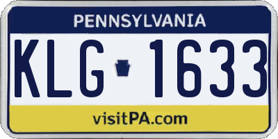 PA license plate KLG1633