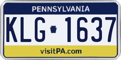PA license plate KLG1637