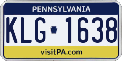PA license plate KLG1638