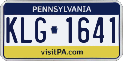 PA license plate KLG1641