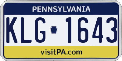 PA license plate KLG1643