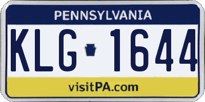 PA license plate KLG1644