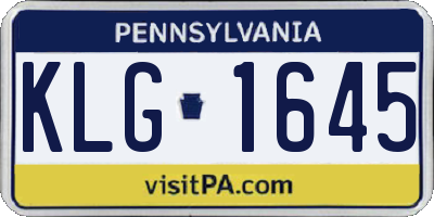 PA license plate KLG1645