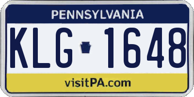 PA license plate KLG1648