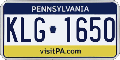 PA license plate KLG1650