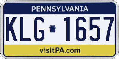 PA license plate KLG1657