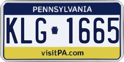 PA license plate KLG1665