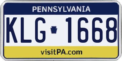 PA license plate KLG1668