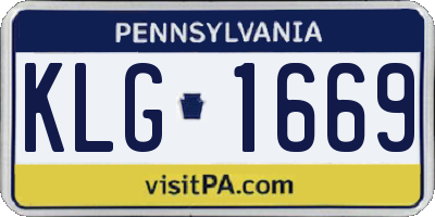 PA license plate KLG1669