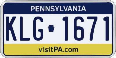 PA license plate KLG1671