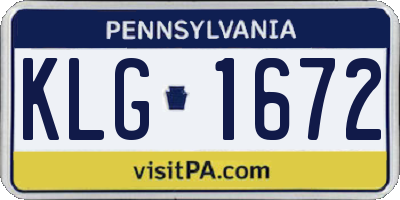 PA license plate KLG1672