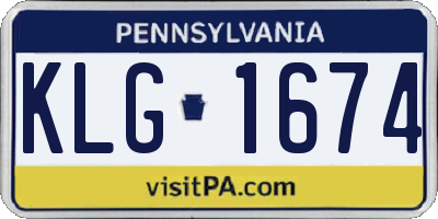 PA license plate KLG1674