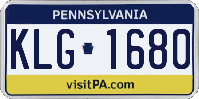 PA license plate KLG1680