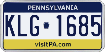 PA license plate KLG1685