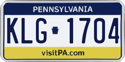 PA license plate KLG1704