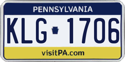 PA license plate KLG1706