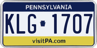 PA license plate KLG1707