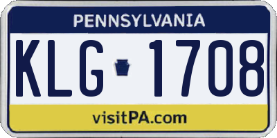 PA license plate KLG1708